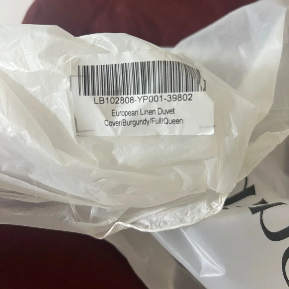 Quince European Linen Duvet Cover Burgundy Full Queen LB102808-YP001-39802 New